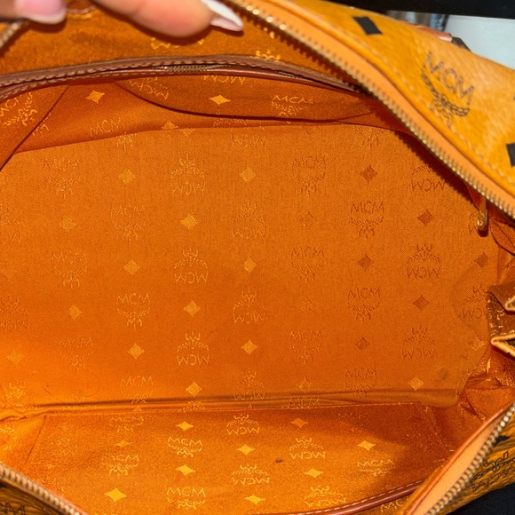 MCM Tan Visetos Leather Satchel - Picture 6 of 7